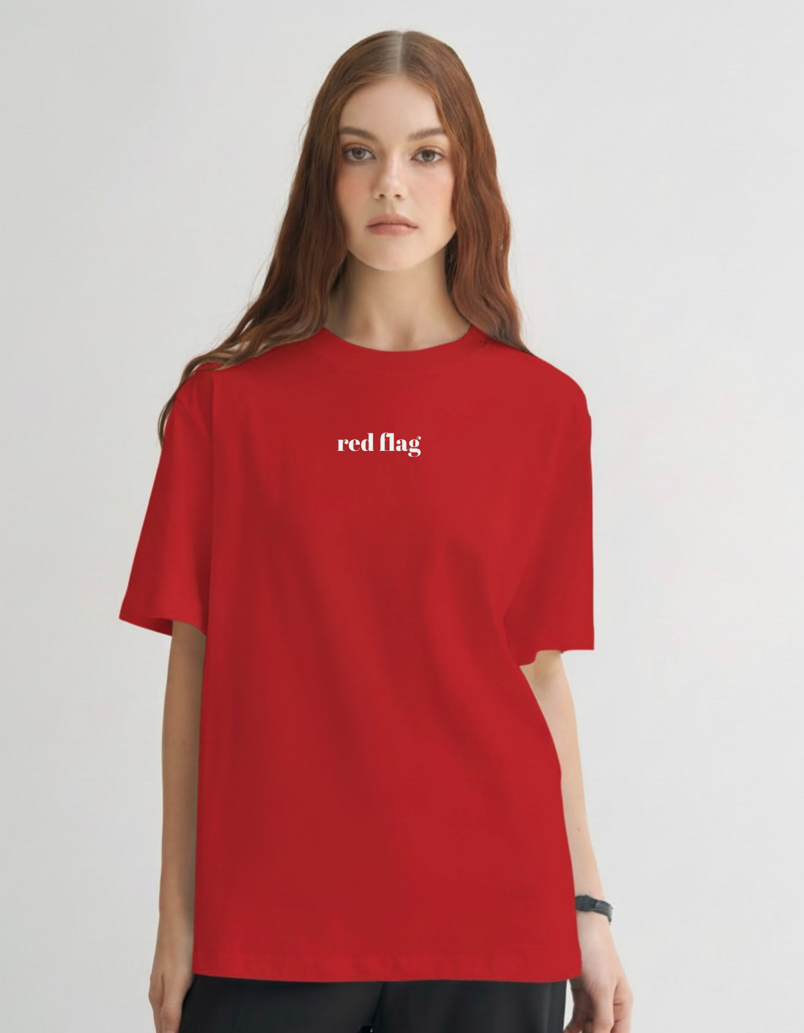 Red flag unisex oversized tshirt