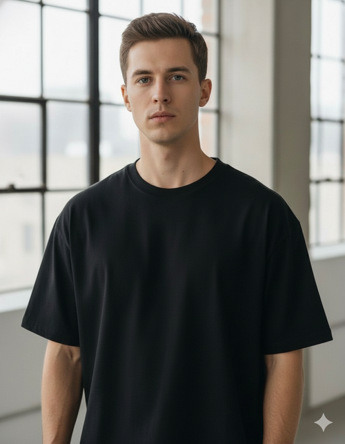 Black unisex oversized tshirt