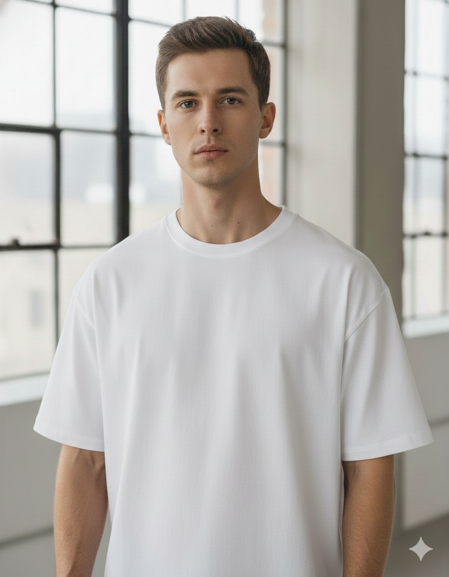 White unisex oversized tshirt