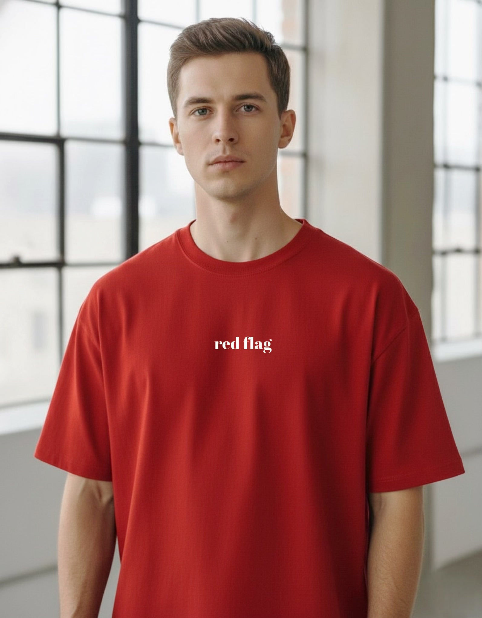 Red flag unisex oversized tshirt